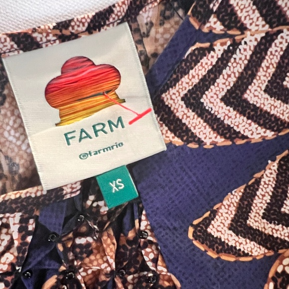 Farm Rio Yawanawa Vanahu Organic Cotton Mini Dress XS EUC #resortstyle - Picture 4 of 10